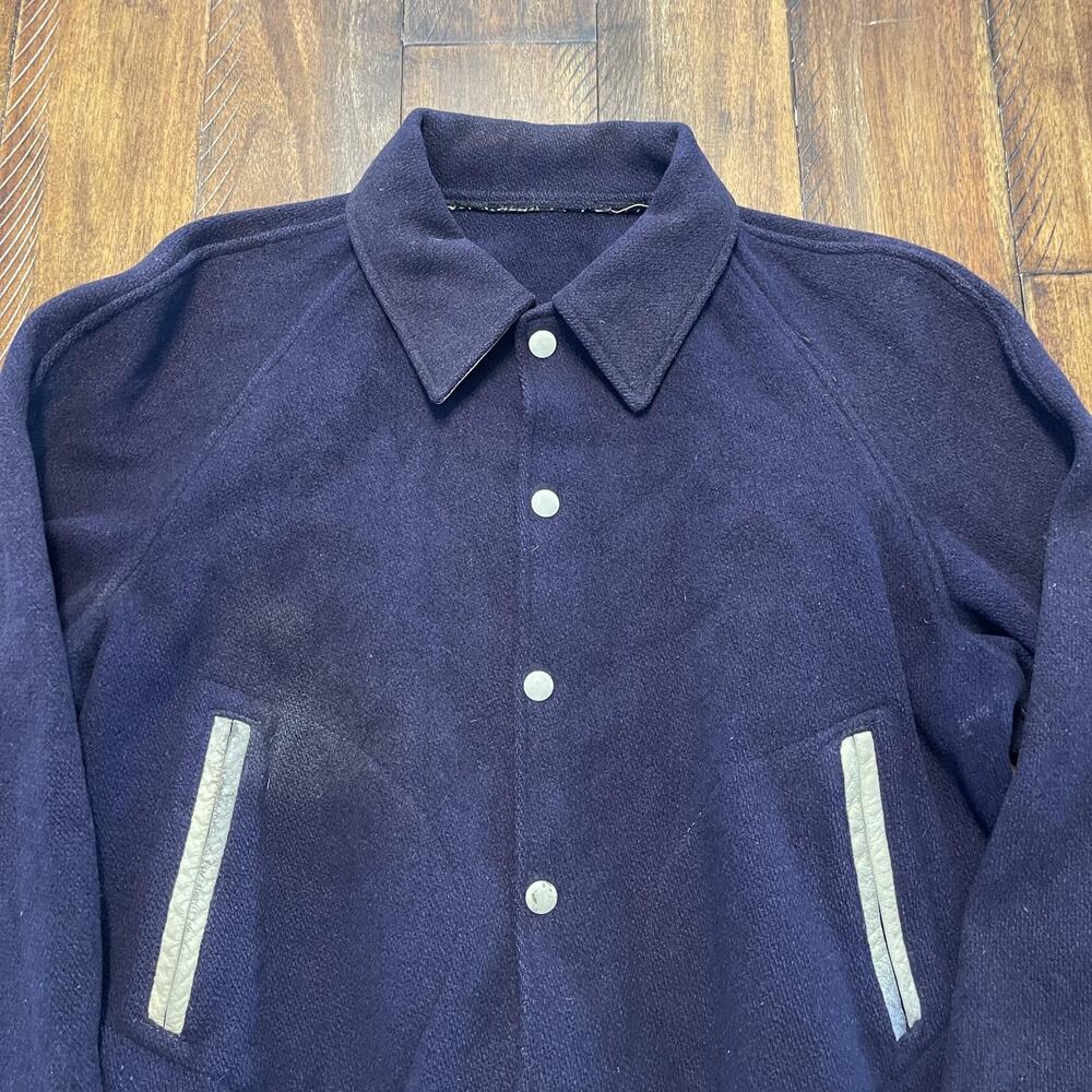 Vintage Villanova Jacket Mens Medium Blue Wool Varsity Letterman Striped 60s 70s - Picture 4 of 16